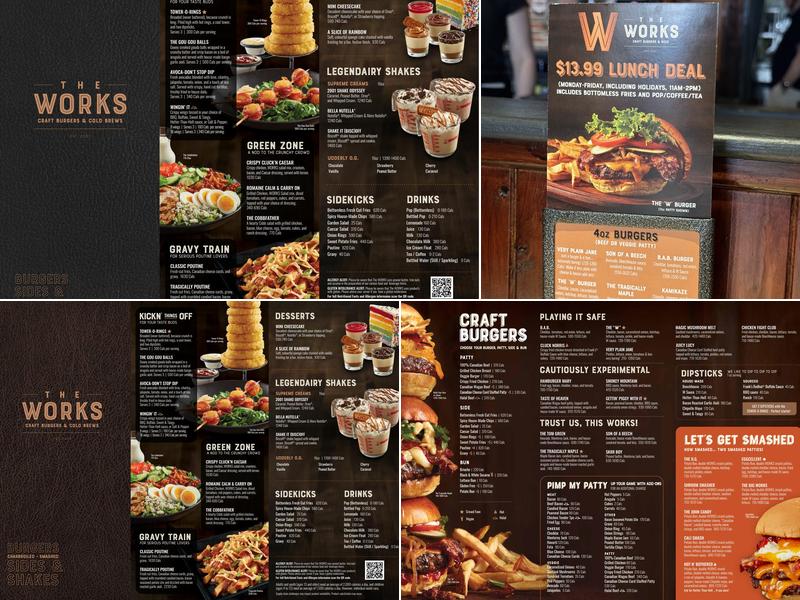 The Works Craft Burgers & Beer Menu