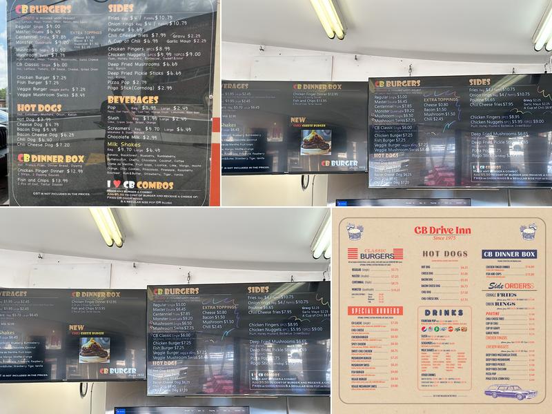 CB Drive Inn Menu