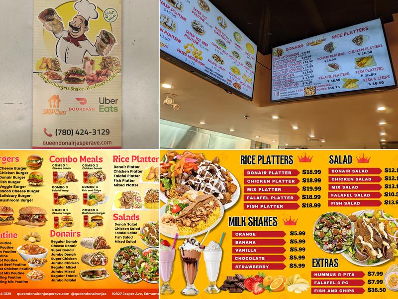 Queen Donair Jasper Avenue Menu