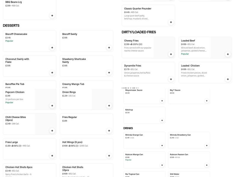 The Modern Pie Company Menu