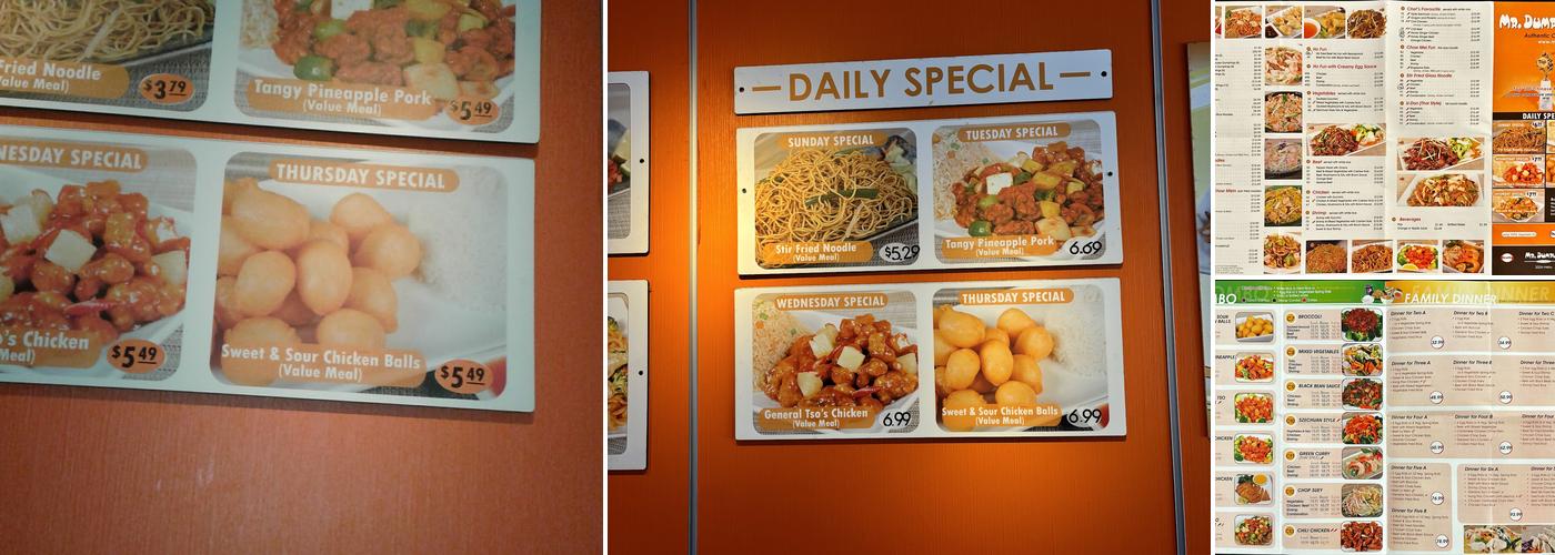 Mr. Dumpling Express Menu