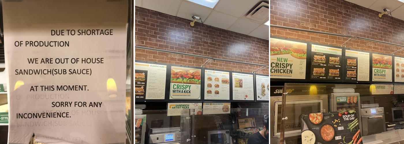 Subway Menu