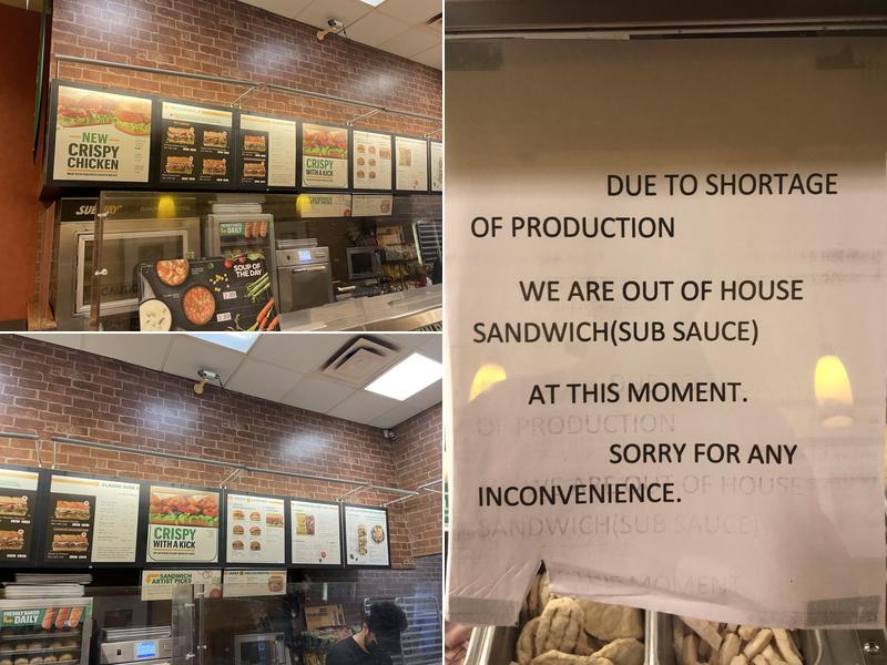 Subway Menu
