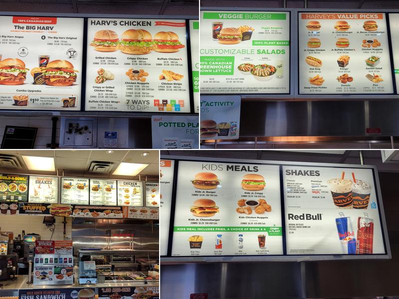 Harvey's Menu