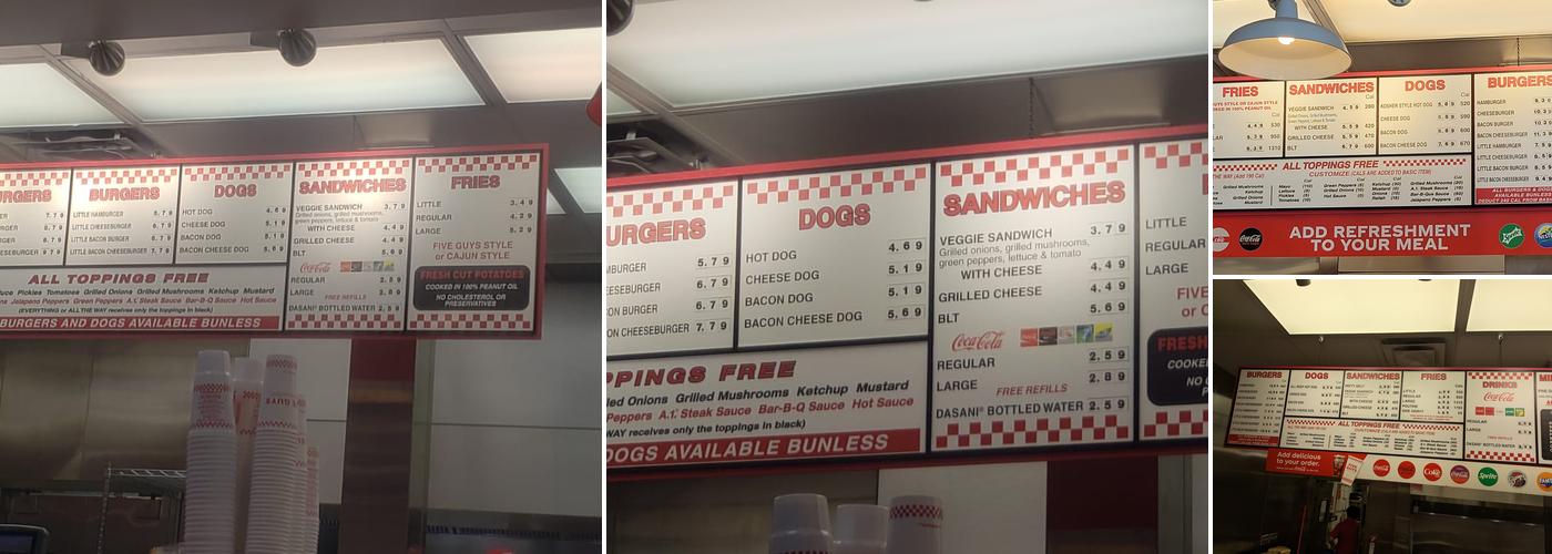 Five Guys Menu