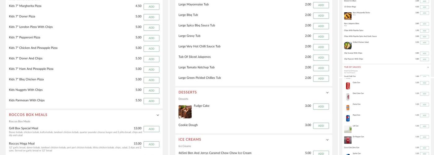 Uncle Rocco's Pizzeria Menu