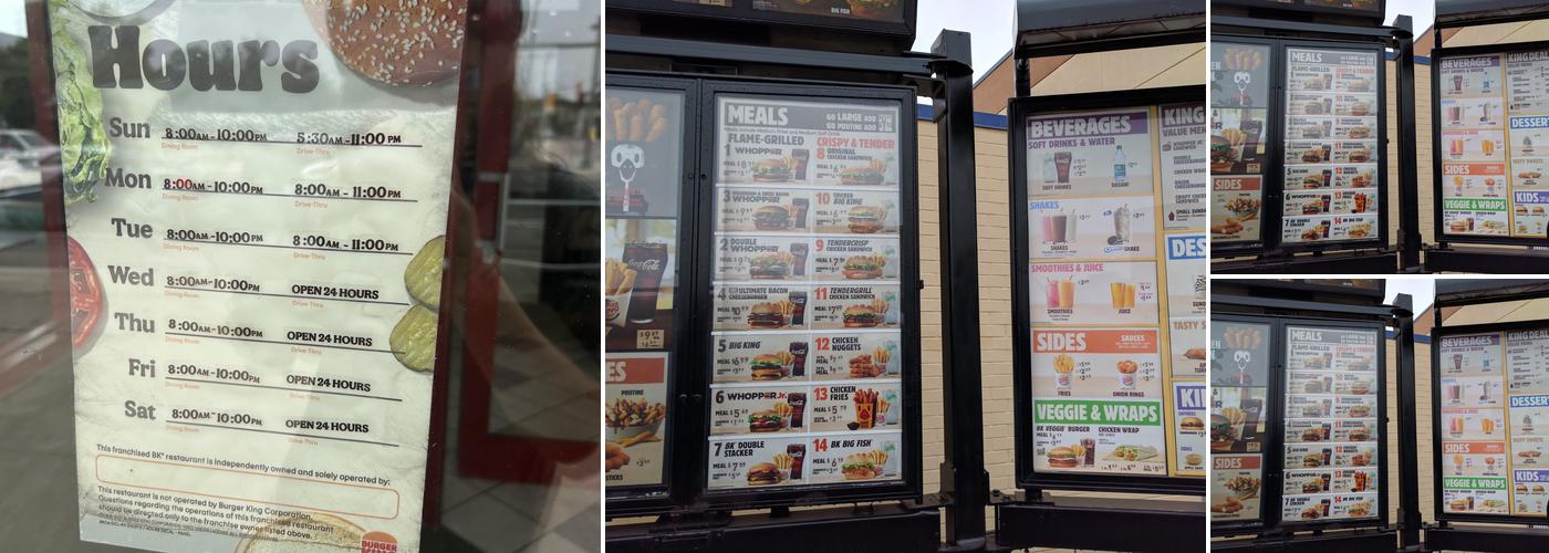 Burger King Menu
