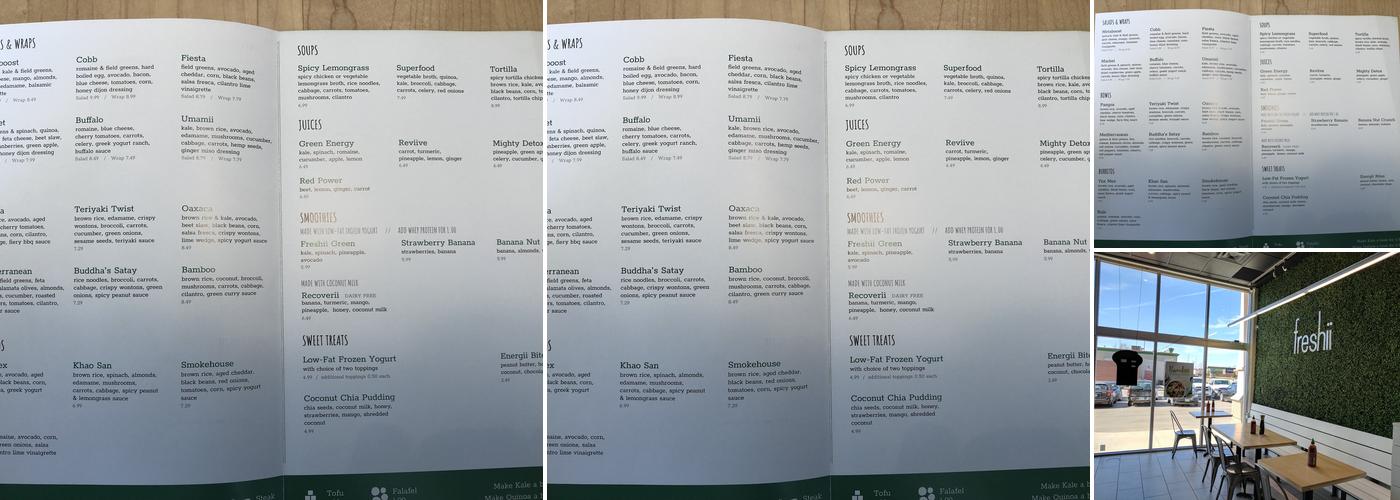 Freshii Menu