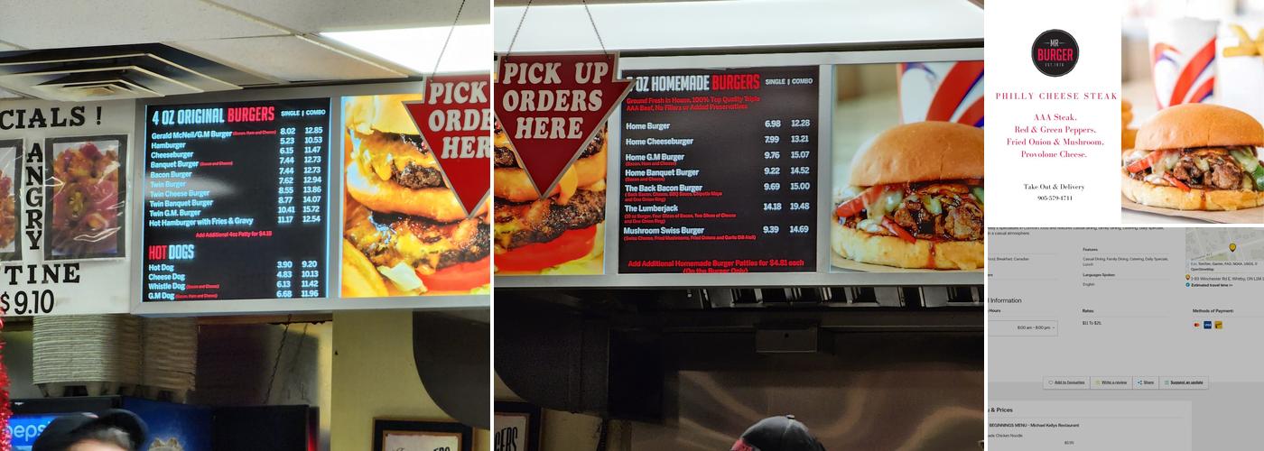 Mr Burger Menu