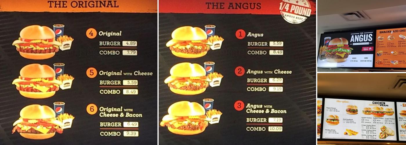 Harvey's Menu
