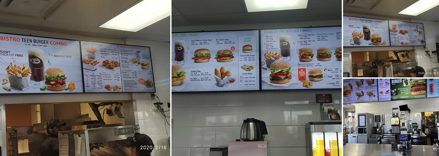 A&W Canada Menu