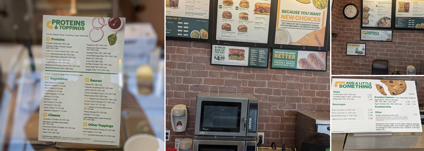 Subway Menu