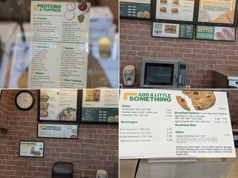 Subway Menu