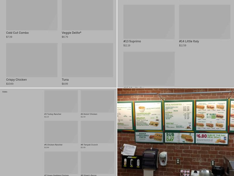 SUBWAY SANDWICH Menu