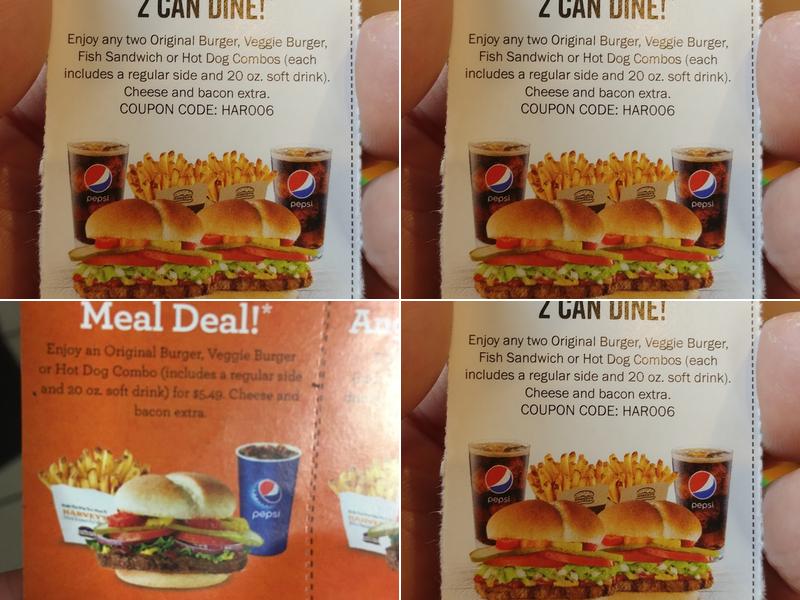 Harvey's Menu