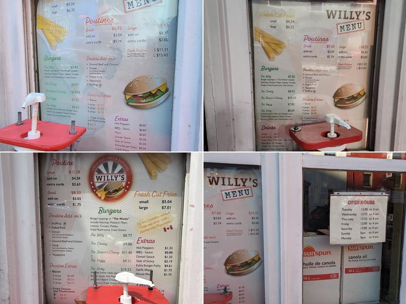 Willy’s Menu