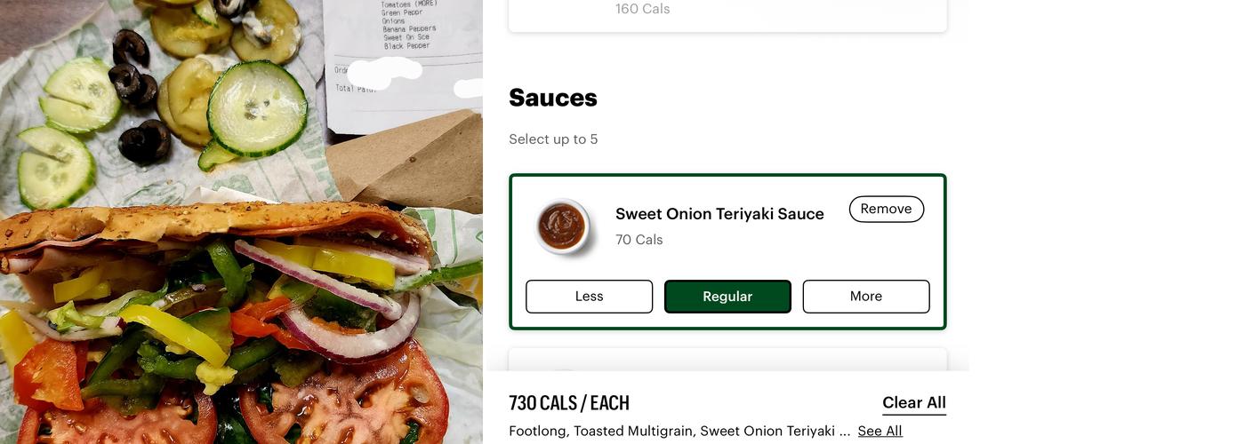 Subway Menu