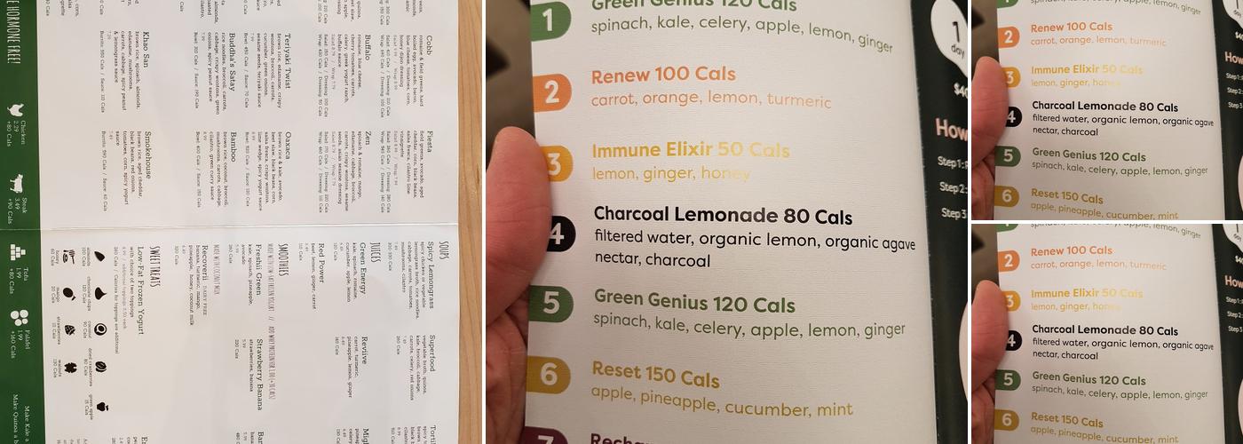 Freshii Menu