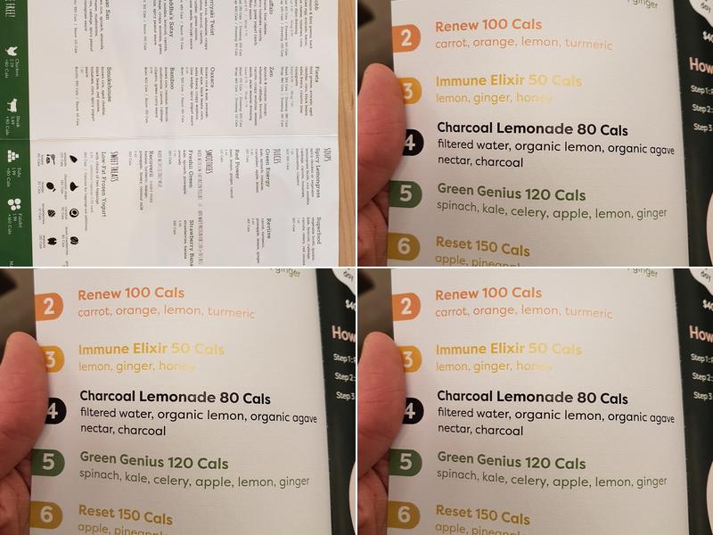 Freshii Menu