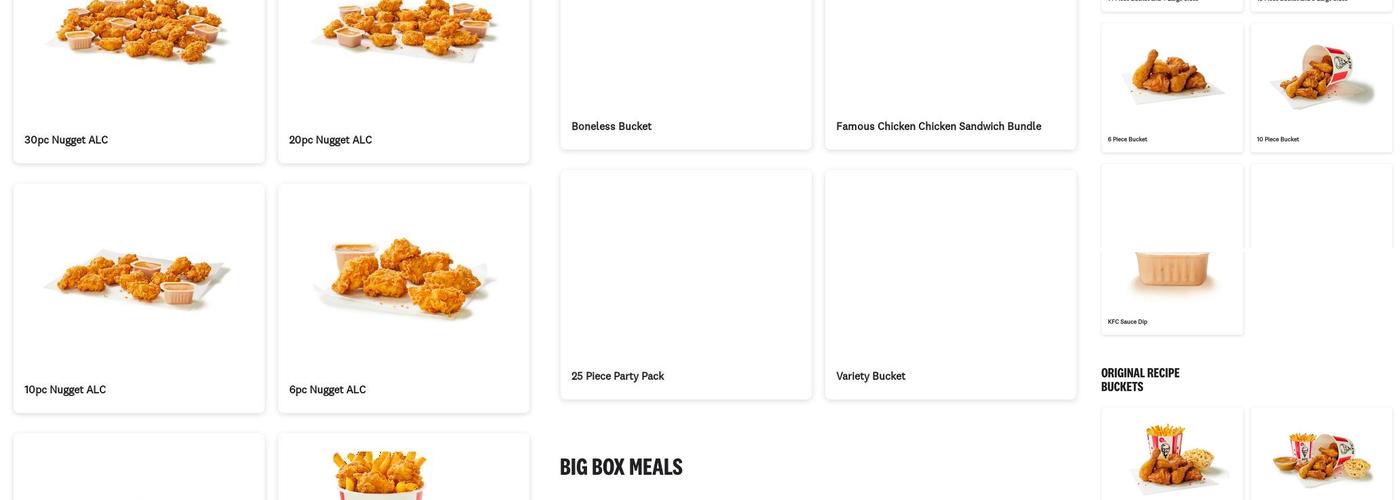 KFC Menu