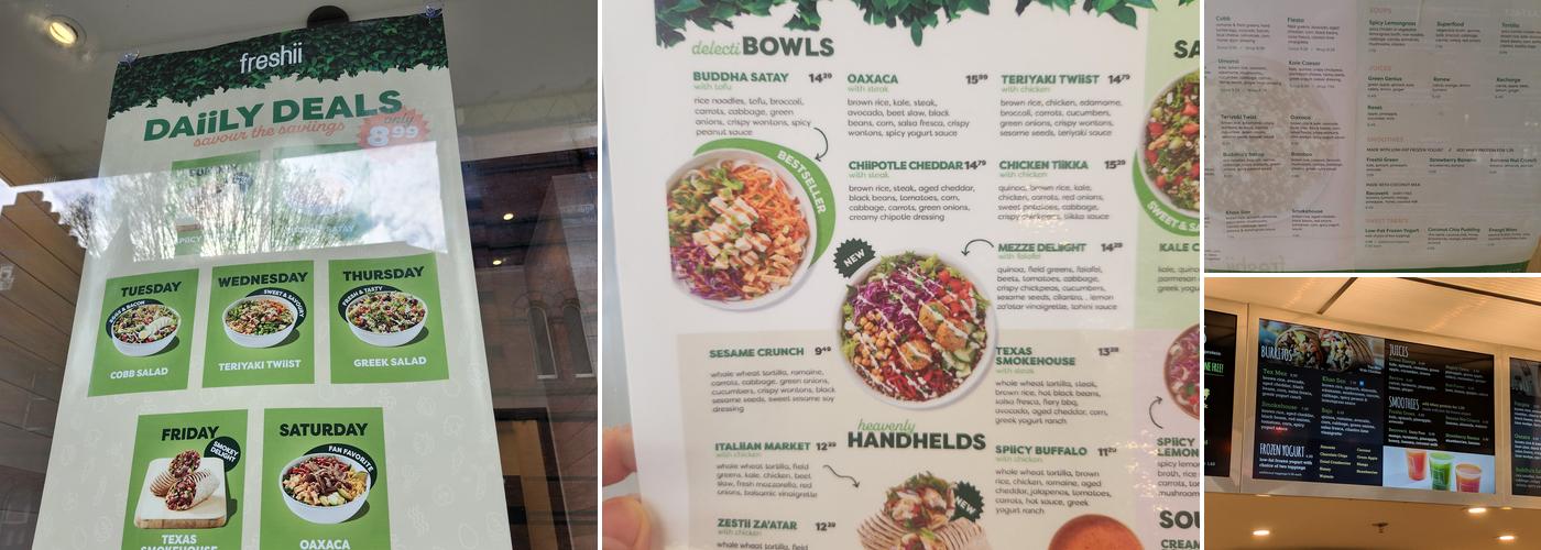 Freshii Menu