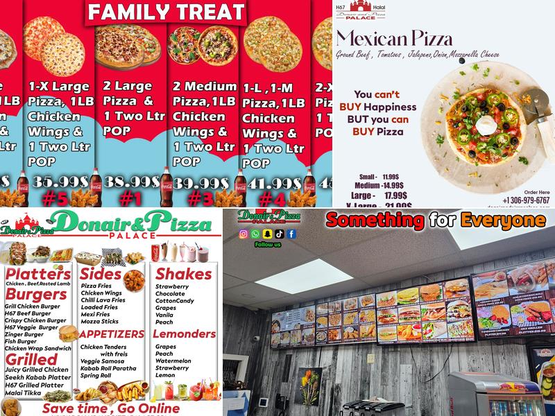 H67 Donair and Pizza Palace Menu