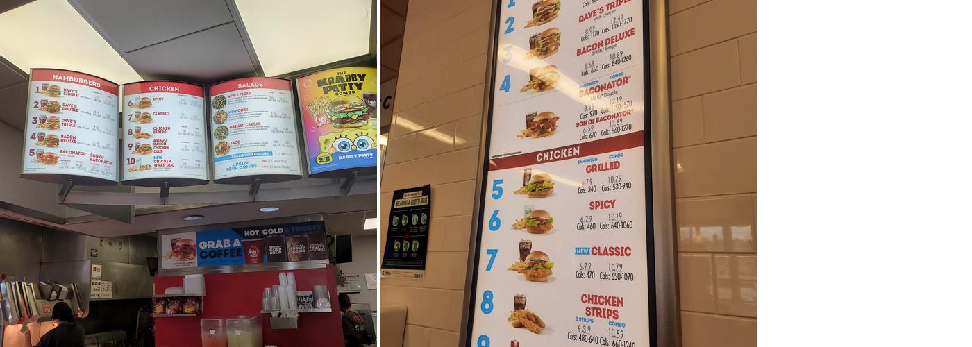 Wendy's Menu