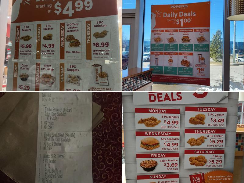 Popeyes Louisiana Kitchen Menu