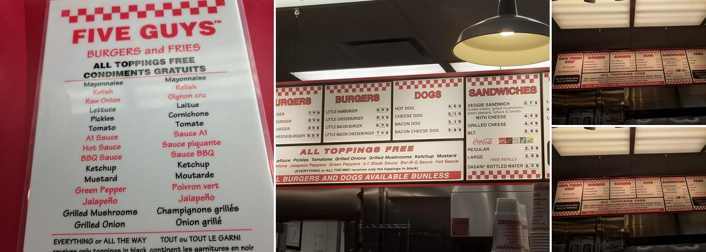Five Guys Menu