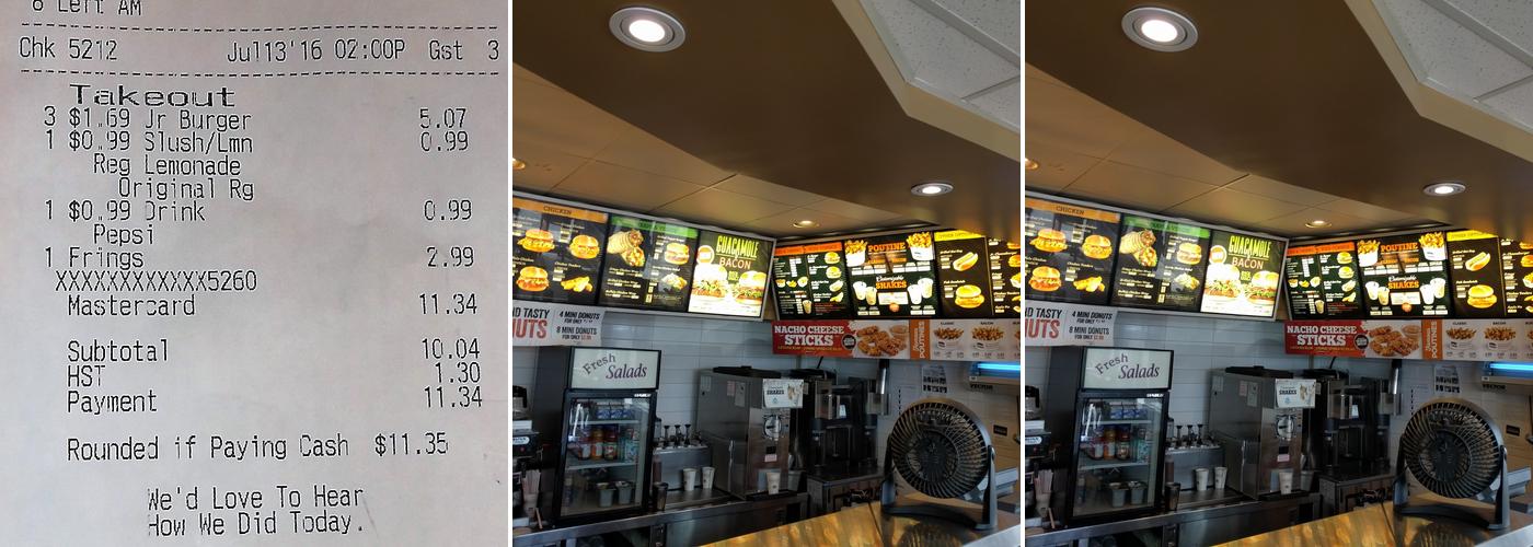 Harvey's Menu