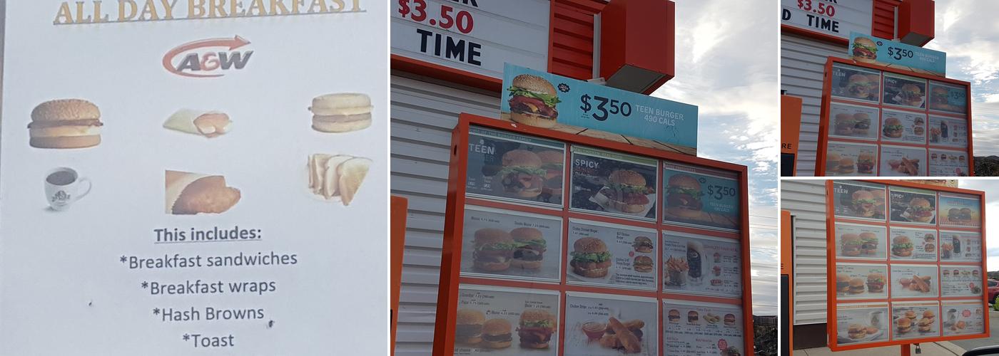 A&W Canada Menu
