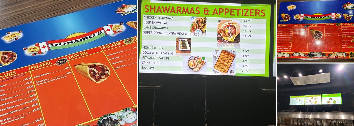 Donairo's Menu