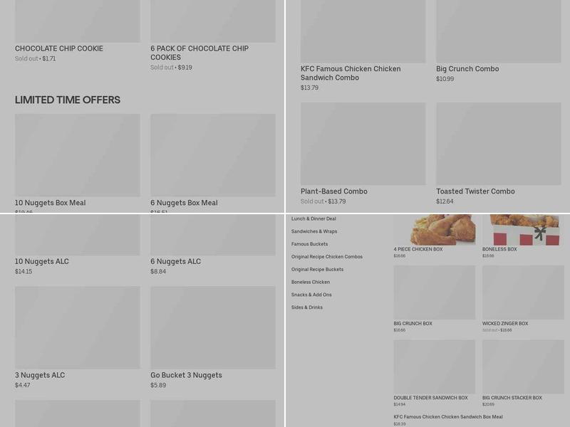KFC Menu
