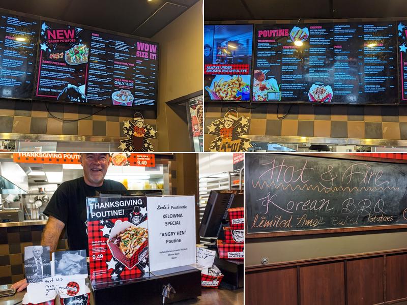 Smoke's Poutinerie Kelowna Menu