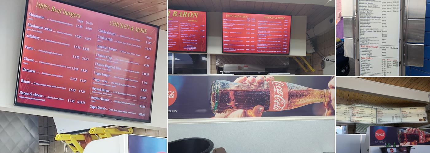 Burger Baron Menu