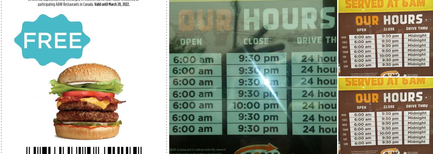 A&W Canada Menu