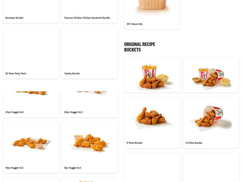 KFC Menu