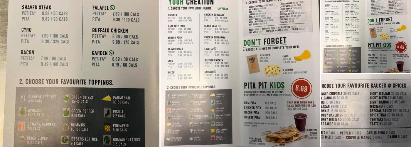 Pita Pit Menu