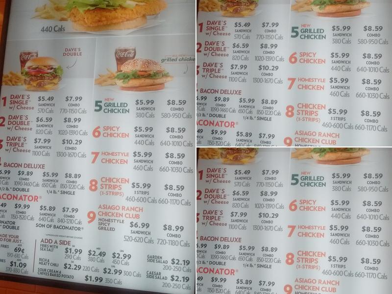 Wendy's Menu
