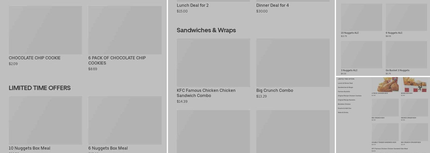 KFC Menu