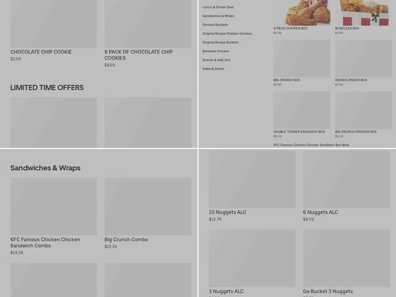 KFC Menu