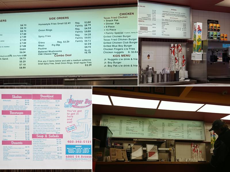 Burger Boy Menu