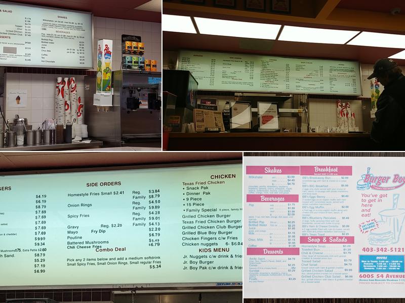 Burger Boy Menu