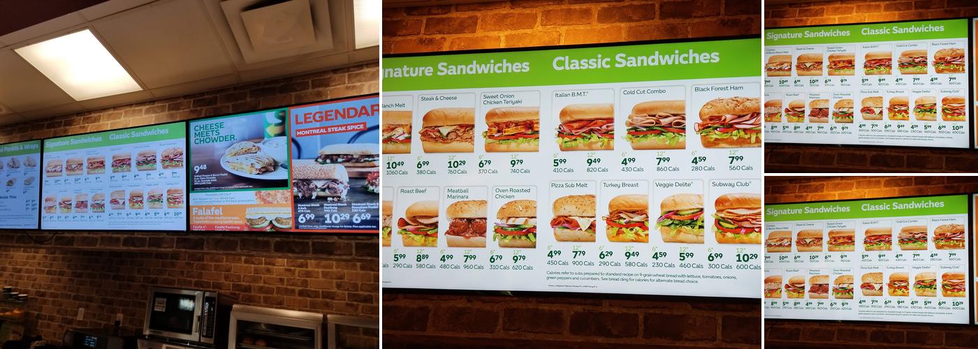 Subway Menu