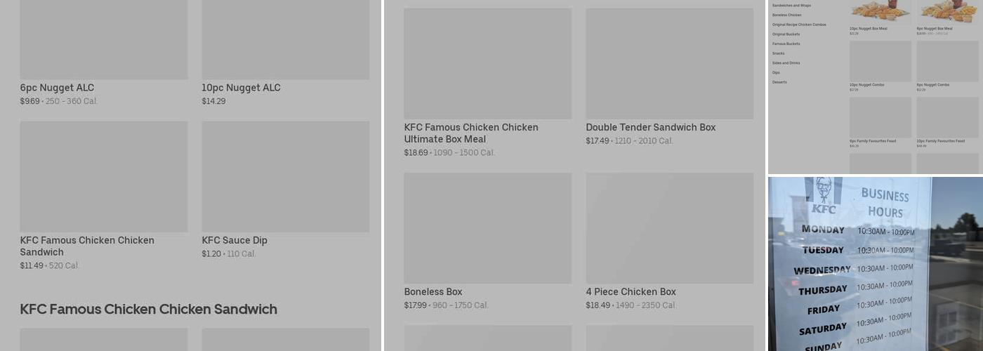 KFC Menu