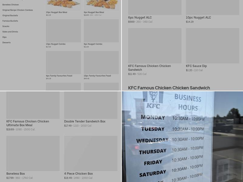 KFC Menu