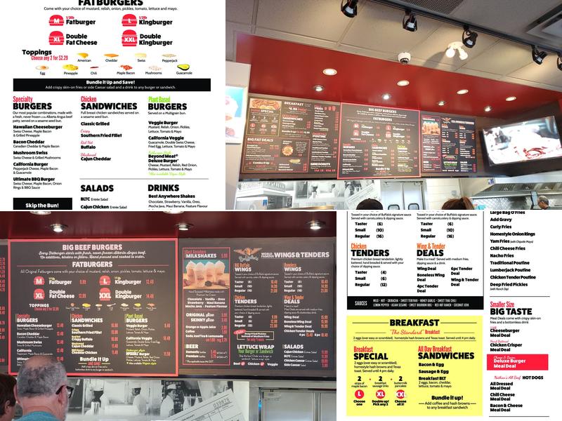 Fatburger Lethbridge Menu