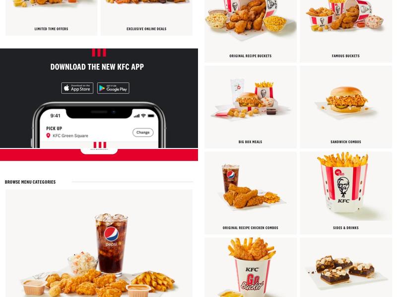 KFC Menu