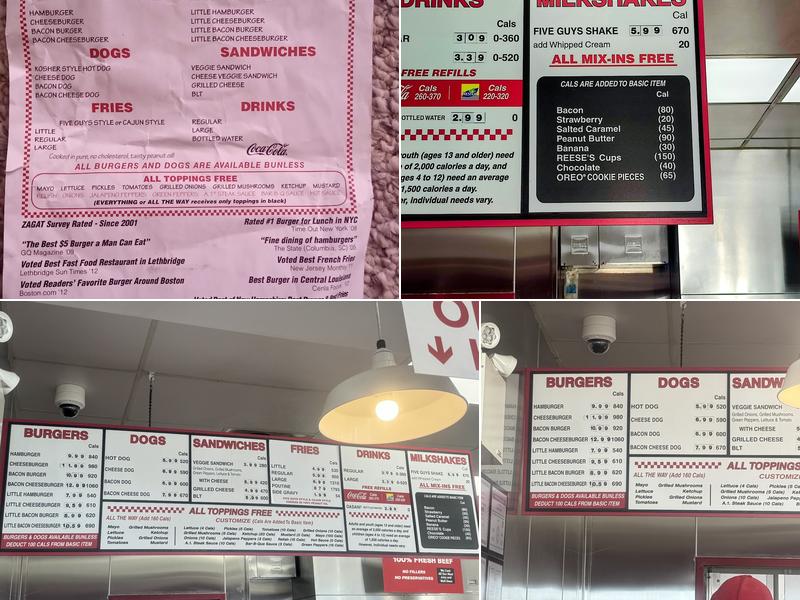Five Guys Menu