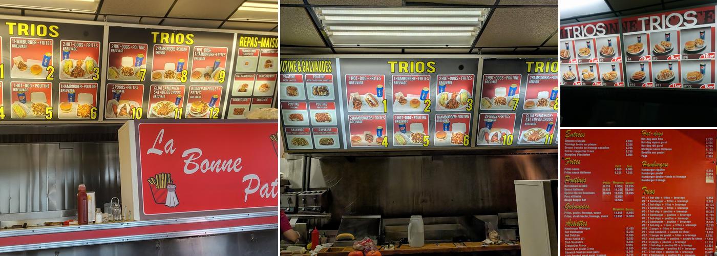 Restaurant La Bonne Patate Menu